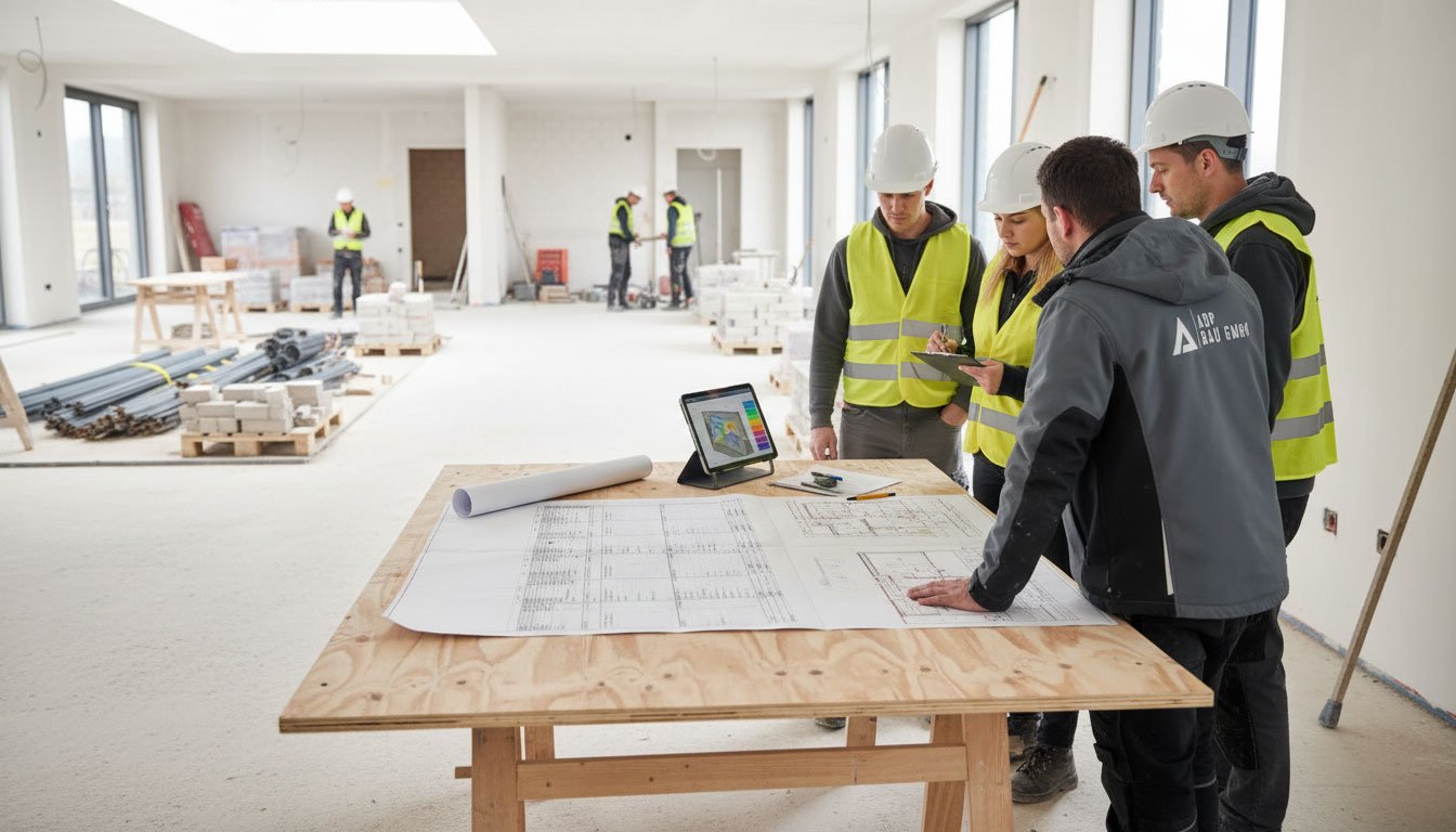Qualitätskontrolle und strukturierte Baukoordination auf einer modernen Baustelle in Wien und Niederösterreich